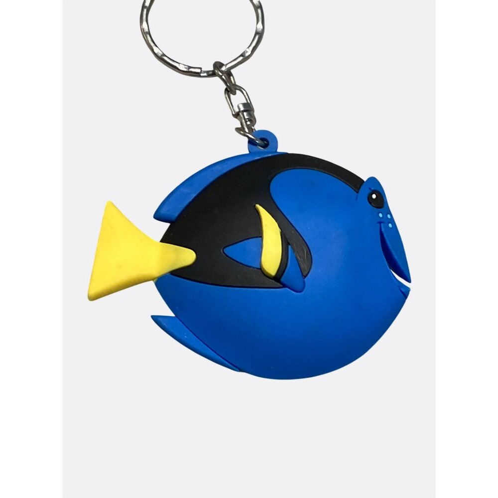 Disney Pixar Dory Fish Keychain Blue & Yellow Rubber Keyring